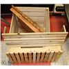 Image 1 : LOT OF LARGE BOX PLANTER BIN AND 2 TIERED TABLE
