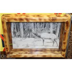 SHADOW BOX WITH ELK PRINT BY GARY BOYLE #93/180