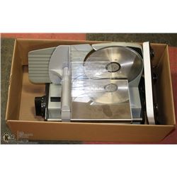 BOX W/ POWERFIST MEAT SLICER AND SUNBEAM SCALE