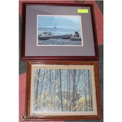 A PAIR OF NATURE PICTURES BUCK & SEA LION