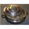 Image 1 : SILVER PLATED SERVING DISH WITH GLASS INSERT