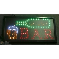 LIGHT UP BAR FLASHING SIGN 19” X 10”