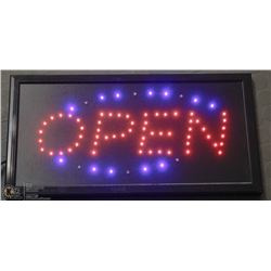 LIGHT UP OPEN FLASHING SIGN 19” X 10”