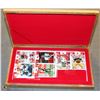 Image 1 : WOOD BOX WITH ASSORTED FOOTBALL CARDS