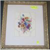Image 1 : 266) FRAMED PRINT WITH FLOWERS