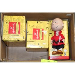 THREE HALLMARK PEANUTS FIGURINES - 2 X CHARLIE