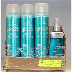 LOT OF 6 SCHWARZKOPF FULL SIZE HAIR SPRAYS AND 1