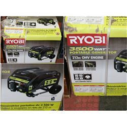 FEATURED NEW RYOBI 3500 WATT GAS GENERATOR LOT 555