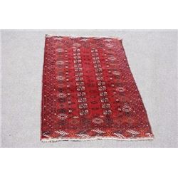 Stunning geometric medallion design Persian Turkman Rug