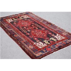 Splendid semi antique handmade Heriz Persian Rug