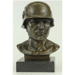 Soldier Army Bronze Sculpture on Marble base