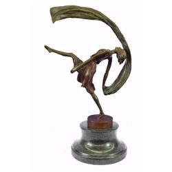 Signed Vitaleh Nude Goddess Bronze Sculpture on Marble Base Figurine