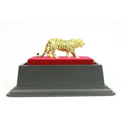 Collector Edition 24K Gold Plated African Tiger Sculpture