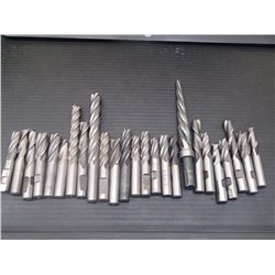 Misc Sized, 1/2  Shank HSS End Mills, 25 Total