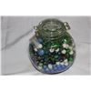 Image 1 : GLASS JAR OF MARBLES