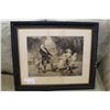 Image 1 : VINTAGE FRAMED PRINT "A TUG OF WAR"