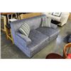 Image 2 : BRAND NEW 2-PIECE UPOSTERED SOFA AND LOVESEAT IN STEEL