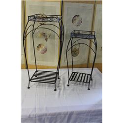 TWO METAL PLANTSTANDS