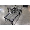 Image 1 : MODERN 3-PIECE GLASS TOP COFFEE AND ENDTABLE SET
