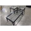 Image 2 : MODERN 3-PIECE GLASS TOP COFFEE AND ENDTABLE SET