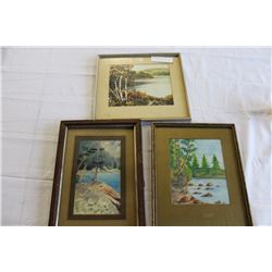 THREE FRAMED WATER COLORS