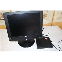 20" LG FLAT SCREEN TV AND DVD PLAYER