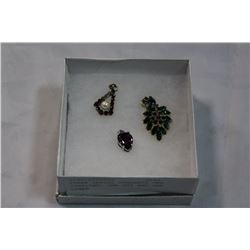 THREE LADIES PENDANTS ONE STERLING- ONE 8KT AND ONE