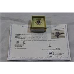 STERLING AND AMETHYST LADIES DINNER RING WITH APPRAISAL