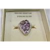 Image 2 : STERLING AND AMETHYST LADIES DINNER RING WITH APPRAISAL