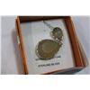 Image 2 : STERLING GENUINE AGATE AND DIAMOND PENDANT AND CHAIN WITH