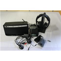 IPOD DOCK WIRELESS HEADPHONES AND MICROPHONE