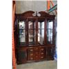 Image 1 : 2-PIECE MAHOGANY FINISH CHINA CABINET