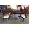 Image 1 : MAHOGANY FINISH DOUBLE PEDESTLE DINING TABLE WITH