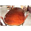 Image 2 : MAHOGANY FINISH DOUBLE PEDESTLE DINING TABLE WITH