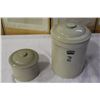 Image 1 : #2 SUNHURST LIDDED CROCK AND SMALL LIDDED CROCK