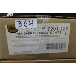 12KG BOX OF NO SUGAR ADDED DARK CHOCOLATE CHIPS