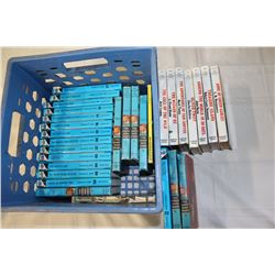 TOTE OF HARDCOVER HARDY BOY BOOKS