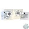 Image 1 : Pair of 2004 Canada $5 Gemini & Taurus Privy 1oz Silver Maples (TAX Exempt) .9999 Pure Silver with a