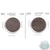 Image 1 : 1850 & 1854 United States 1-cent coin in 2x2 holders.2 pcs