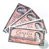 Image 1 : 4 x 1954 $2.00 notes all with changeover or short run prefix's.  4 Pieces.