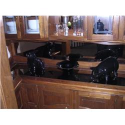 Black glass pigs