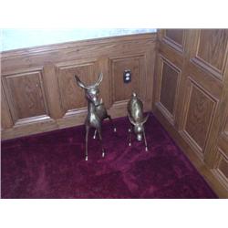 2 Brass Deer