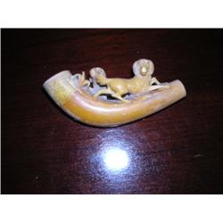 Hand carved ivory curved pipe