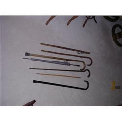 Lot of Antique 6 canes and 1 umbrella