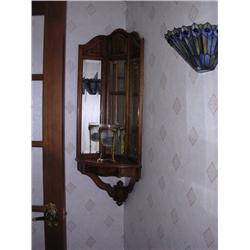 Mirrored oak Corner Shelf