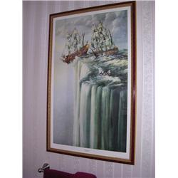 Ships over waterfall picture