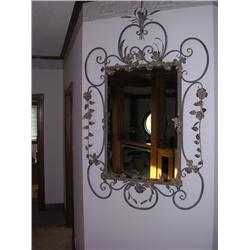 Unique gold tipped leaf mirror