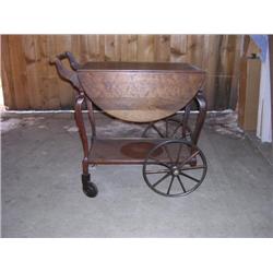 Antique Walnut Serving Cart