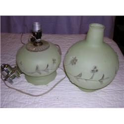 Early Green Glass Lamp