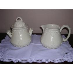 White Ceramic Creamer/Sugar